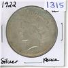 Image 1 : 1922 USA Peace Dollar