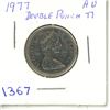 Image 1 : 1977 Canadian Twenty-Five Cent - Double Punched 77