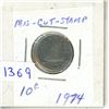 Image 1 : 1974 Canadian Ten Cent - Miscut Stamp