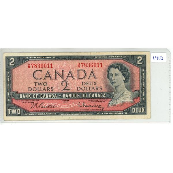 1954 Bank of Canada - Two Dollar Bank Note