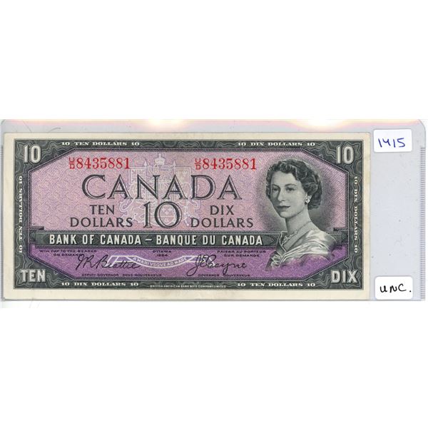 1954 Bank of Canada - Ten Dollar Bank Note
