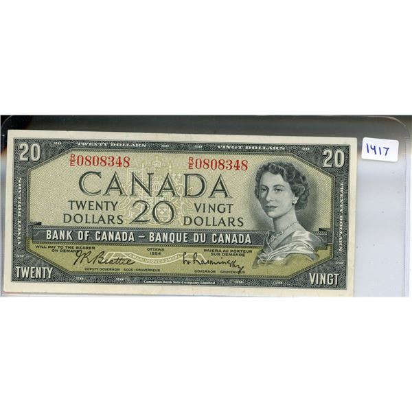 1954 Bank of Canada - Twenty Dollar Bank Note