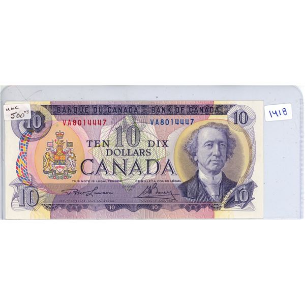 1971 Bank of Canada - Ten Dollar Bank Note