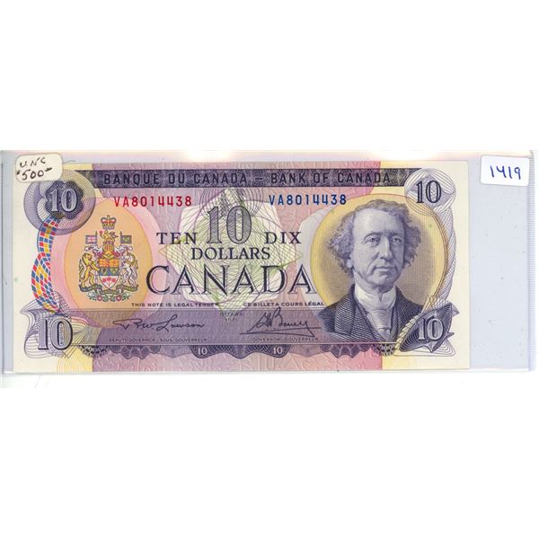 1971 Bank of Canada - Ten Dollar Bank Note