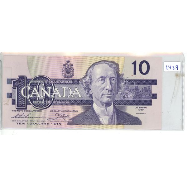 1989 Bank of Canada - Ten Dollar Bank Note
