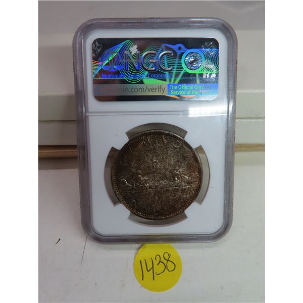 1966 canadian large beads graded $1 coin MS-64