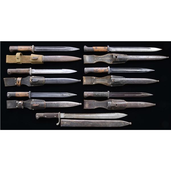7 WWI & WWII GERMAN BAYONETS.