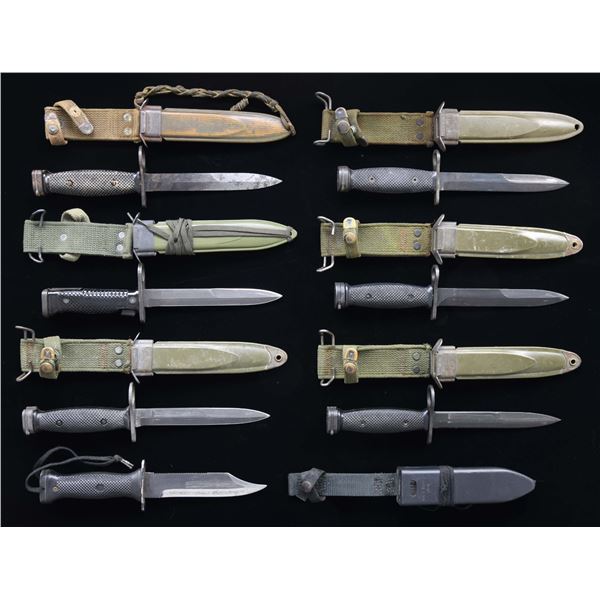 6 US BAYONETS & 1 FIGHTING KNIFE.