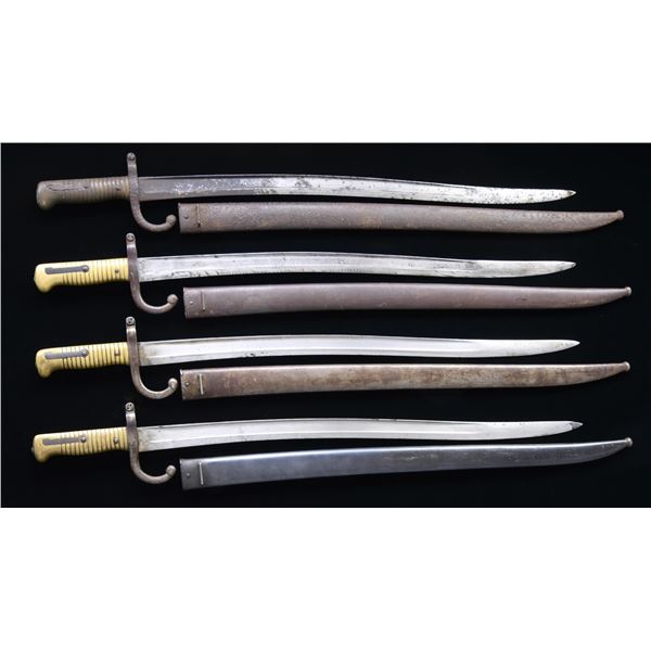 4 FRENCH M1866 CHASSEPOT BAYONETS.
