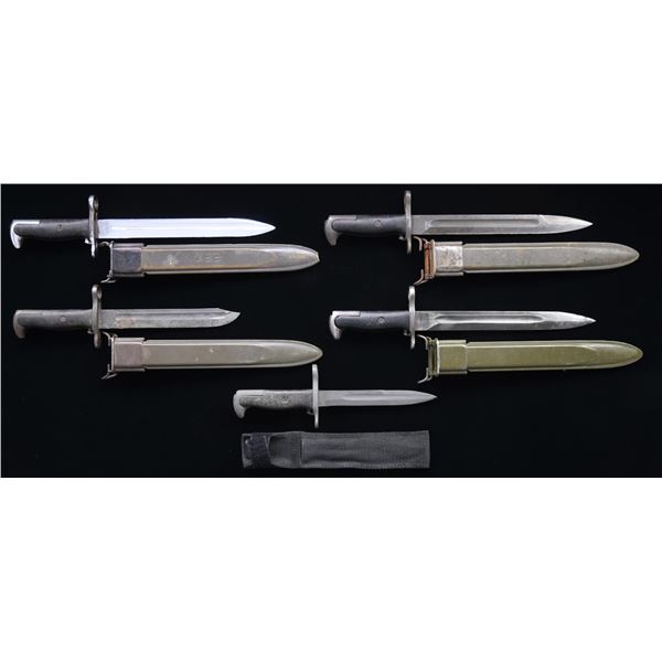 5 US M1 RIFLE BAYONETS.