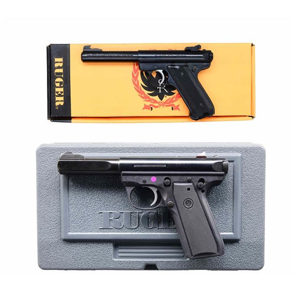 2 RUGER RIMFIRE SEMI AUTO PISTOLS.