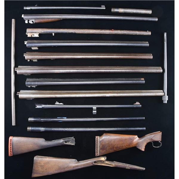 LOT OF ASSORTED STOCKS & BARRELS.
