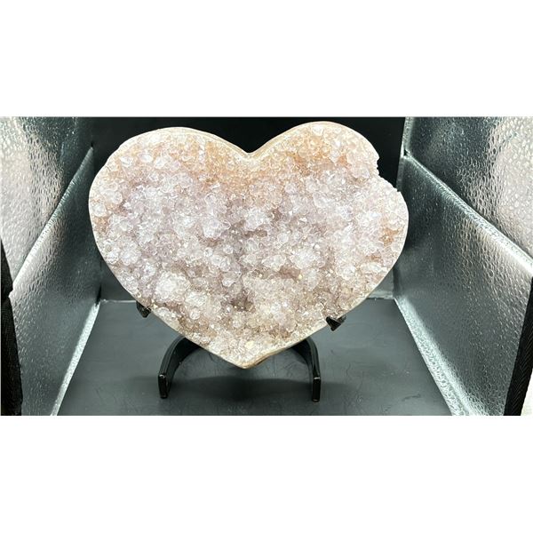 7.5"X6" AMETHYST CRYSTAL HEART LISTED RETAIL $1400