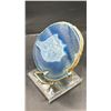 Image 3 : 4" BLUE AQUA AGATE SLICE LISTED RETAIL $600