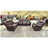 Image 1 : 3-PC LEATHER RECLINING FURNITURE SET INCLUDING; SOFA, LOVESEAT & LOUNGE CHAIR