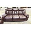 Image 3 : 3-PC LEATHER RECLINING FURNITURE SET INCLUDING; SOFA, LOVESEAT & LOUNGE CHAIR