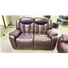 Image 5 : 3-PC LEATHER RECLINING FURNITURE SET INCLUDING; SOFA, LOVESEAT & LOUNGE CHAIR