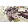 Image 6 : 3-PC LEATHER RECLINING FURNITURE SET INCLUDING; SOFA, LOVESEAT & LOUNGE CHAIR