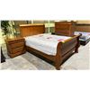 Image 2 : 3-PC BEDROOM SUITE INCLUDING; QUEEN SIZE SLEIGH BED WITH MATTRESS & BOX SPRING, HIGHBOY DRESSER &