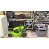 Image 1 : GREENWORKS PRO 21" SELF PROPELLED MOWER WITH CHARGER (NO BATTERIES, NO REAR BAG, UNKNOWN WORKING