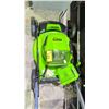 Image 2 : GREENWORKS PRO 21" SELF PROPELLED MOWER WITH CHARGER (NO BATTERIES, NO REAR BAG, UNKNOWN WORKING