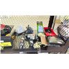 Image 2 : SHELF OF ASSORTED ITEMS INCLUDING; HAND TOOLS, AIR TOOLS, MOUSE SANDER & MORE