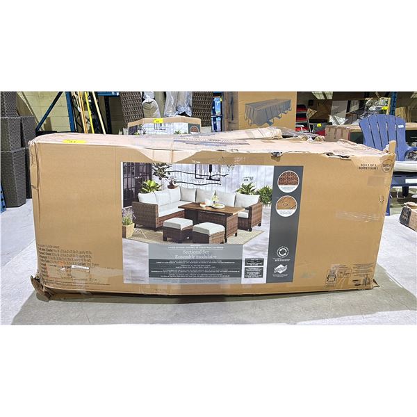 BETTER HOME & GARDENS BROOKBURY 5-PC OUTDOOR SECTIONAL SET (MAY BE MISSING PARTS & PIECES)