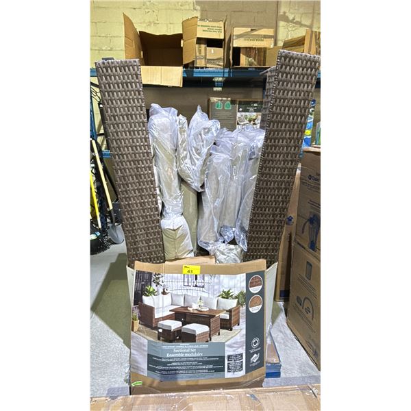 BETTER HOME & GARDENS BROOKBURY 5-PC OUTDOOR SECTIONAL SET (MAY BE MISSING PARTS & PIECES)