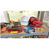 Image 3 : SHELF OF NAIL GUN, MAKITA HAMMER DRILL, HARD HAT AND MORE