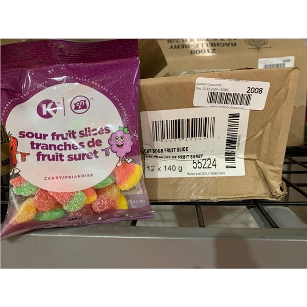CASE LOT - Circle K Sour Fruit Slices Candy 12 x 140g