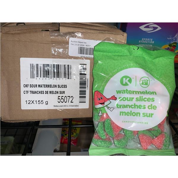 CASE LOT - Circle K Watermelon Sour Slices Candy 12 x 155g