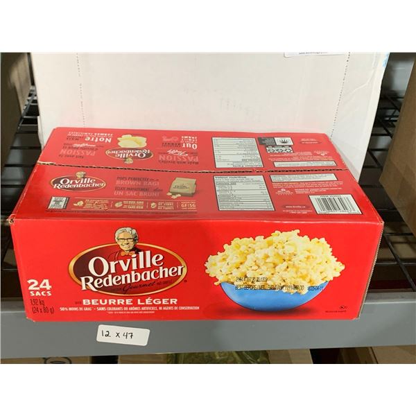 CASE LOT - Orville RedenbacherLight Butter Microwaveable Popcorn 24 Packs x 80g