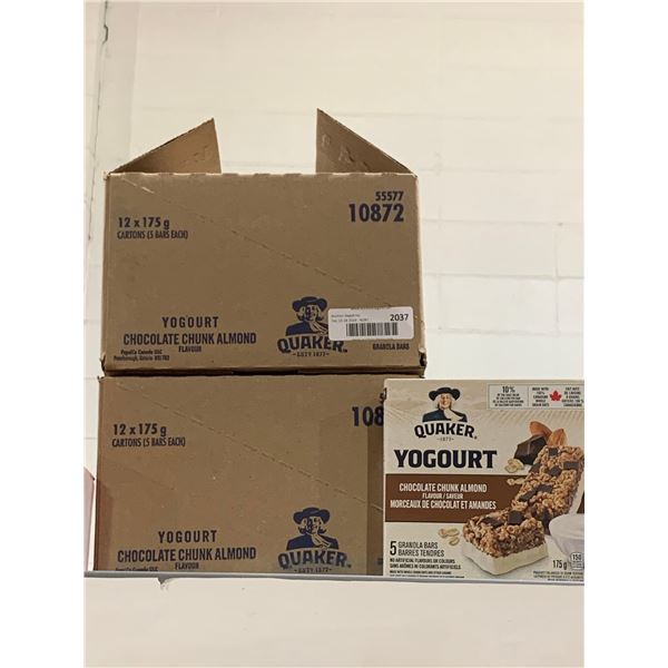 CASE LOT - Quaker Yogourt Chocolate Chunk Almond Bars 24 x 175g