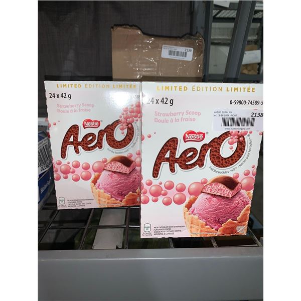 CASE LOT - Nestle Aero Strawberry Scoop Chocolate Bars 48x42g