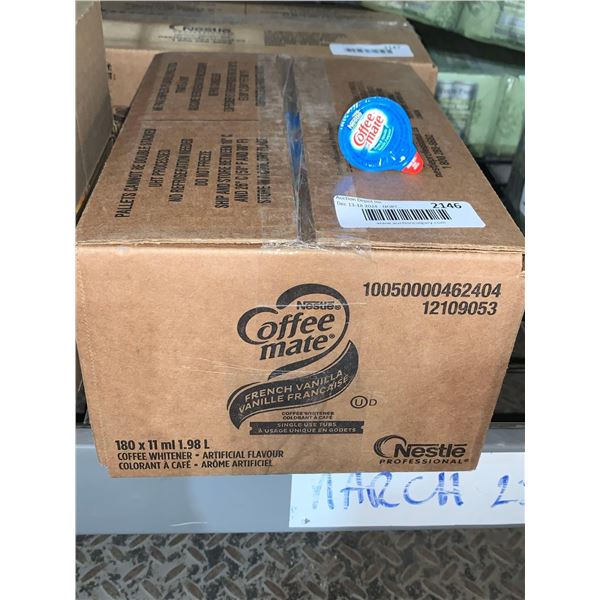 CASE LOT - Nestle Coffee Mate French Vanilla Coffee Whitener 180 x 11ml Single Use Tubs