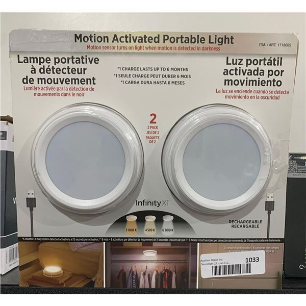 Motion Activated Portable Light 2pk