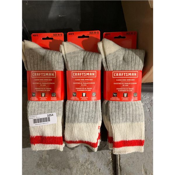 Craftsman Classic Wool Work Socks (3 x 3) Size 10-13