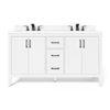 Image 1 : Home Decorators Collection Ellia 60-inch W 4-Door & 3-Drawer White Wood Bathroom Vanity Double Under
