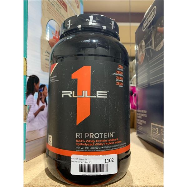 1 Rule R1 Protein Whey Protein Isolate & Hydrolyzed Protein Powder Drink Mix (900g)