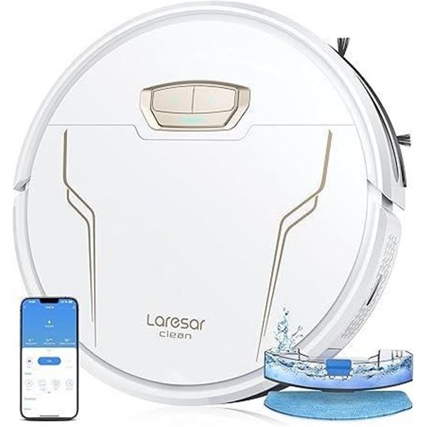 Laresar Clean Robot Vacuums and Mop 4000Pa,Robot Vacuums 3 in 1,150mins Runtime,WiFi/App/Alexa/Remot