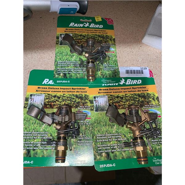 Rain Bird Brass Deluxe Impact Sprinkler 3ct