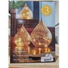Image 1 : LED Glass Raindrops Gold Crackle Finish 3ct