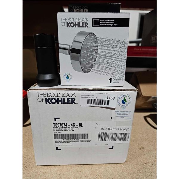 Kohler Matte Black FinishBath/Shower Trim Kit and Shower Head