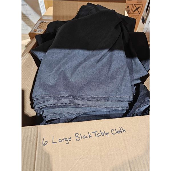 6 large Black Table Cloths