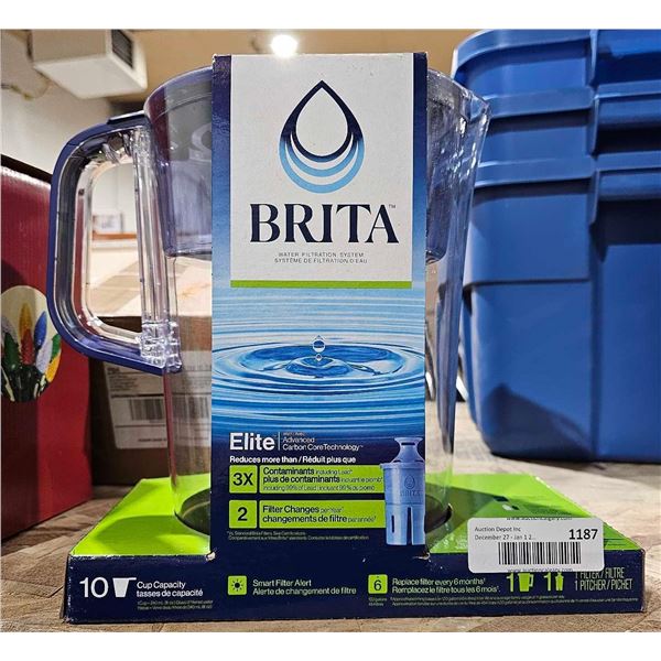 Brita Water Filtration System Elite 1 pitcher and filter