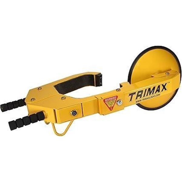 Trimax Adjustable Wheel Lock , Yellow/Black