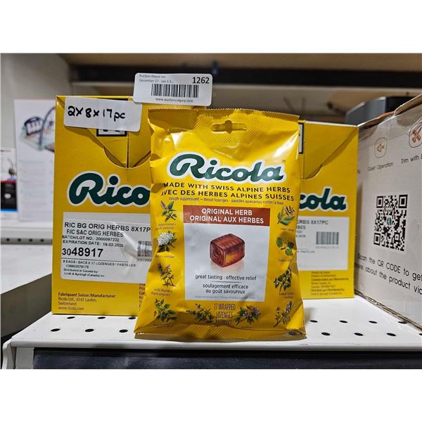 Ricola Swiss Alpine Herbs Lozenges (2 x 8 x 17pc)