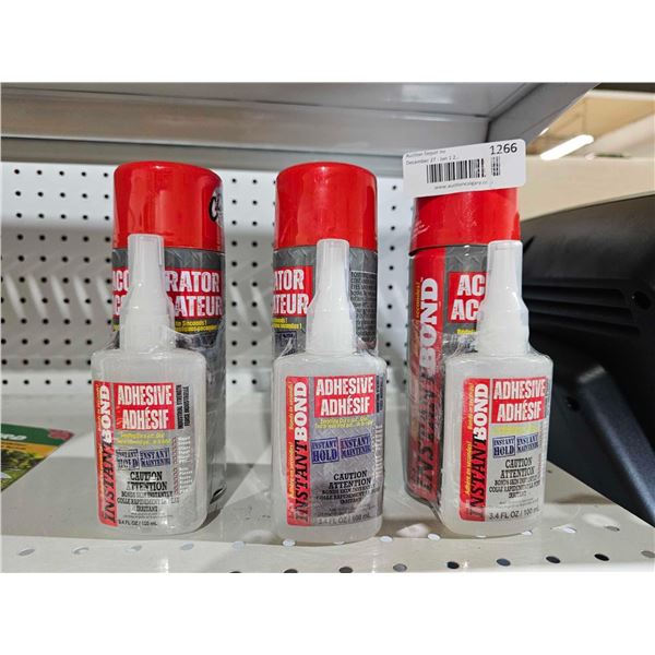Instant Bond Adhesive, instant hold (2 x 100ml), Acceletor (2 x 330g)