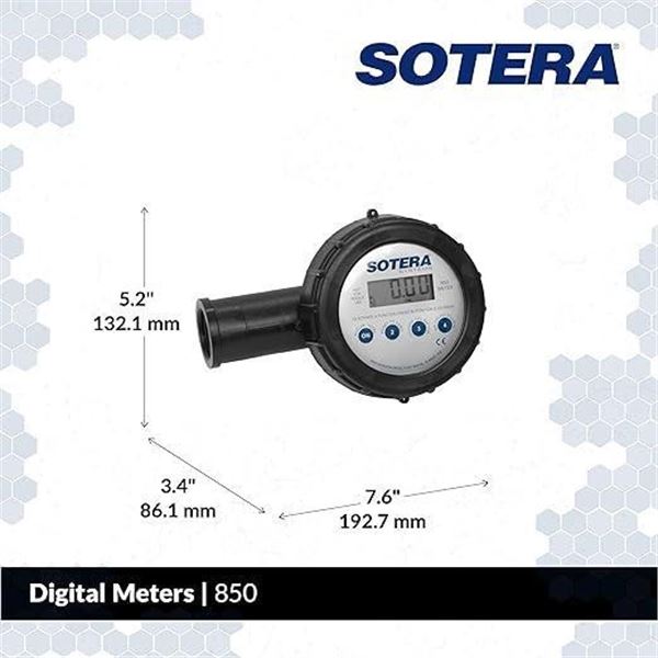 Sotera 850 1" 2-20 GPM Digital Chemical Transfer Meter w/Air Sensor