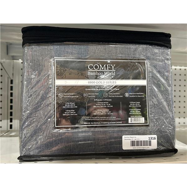 Comfy Bamboo World 8800 Gold Series Twin Sheet Set